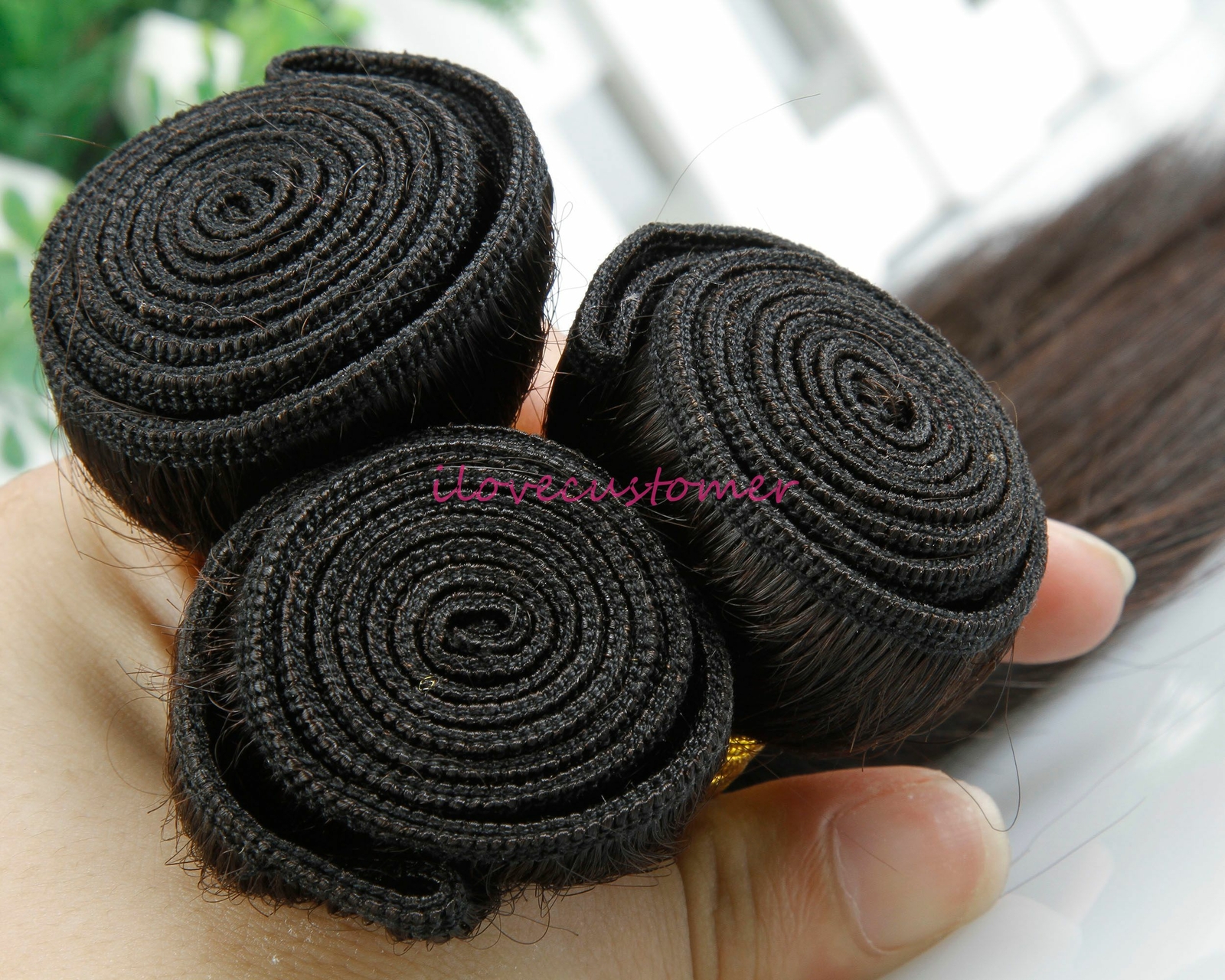 Virgin Human Sew In Hair Weave Extensions Weaving Weft Straight 1/3 Bundles US