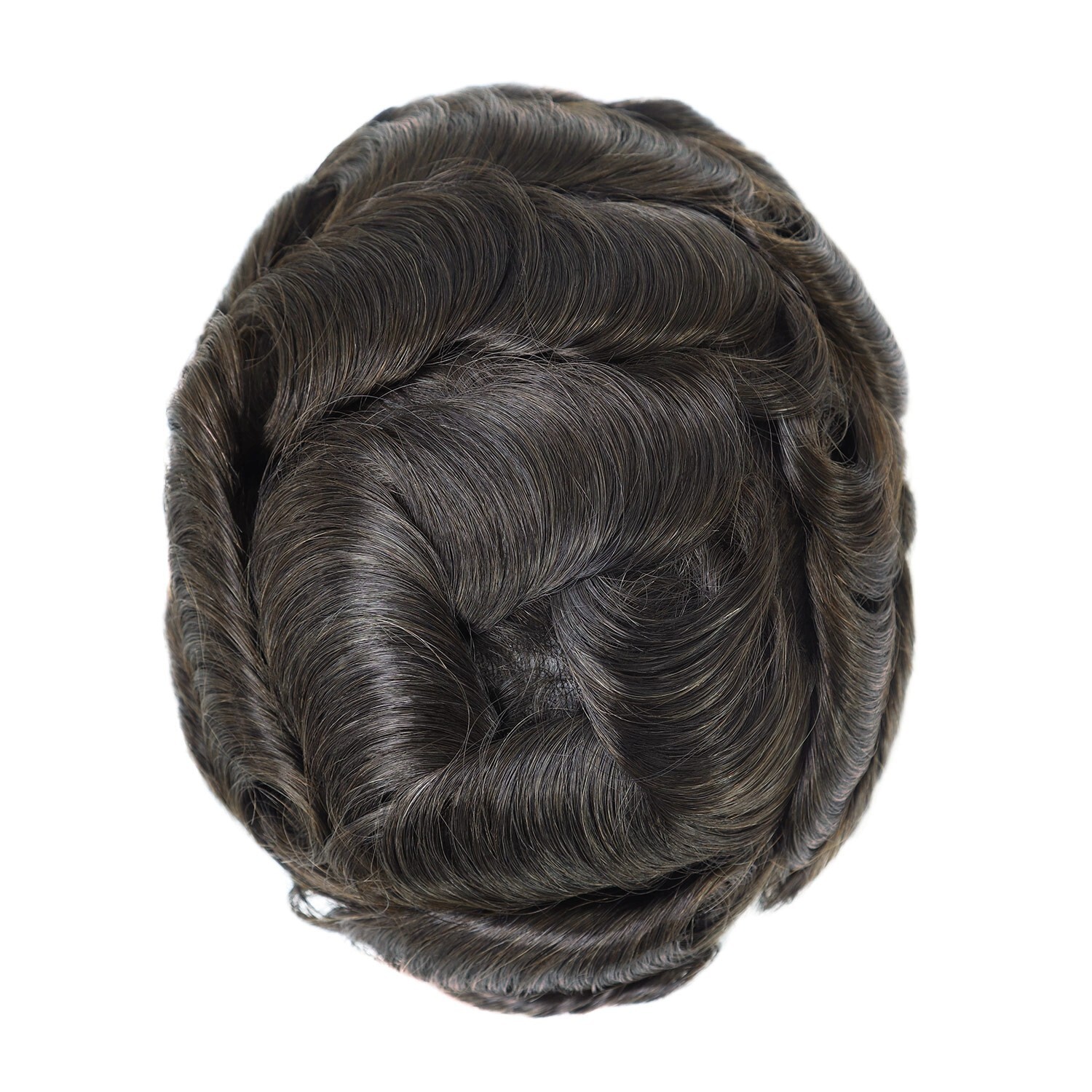 Mens Human Hair Replacement System Thin Poly Skin Toupee BIO Hair Pieces 8X10