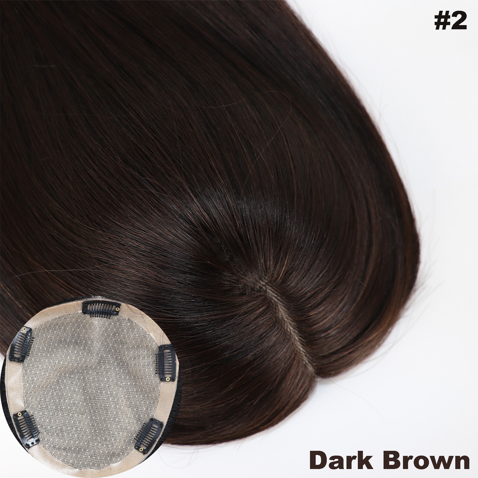 100% human hair Topper 16x18cm Remy Hair Silk Top Hand Tied Hair ready to wear