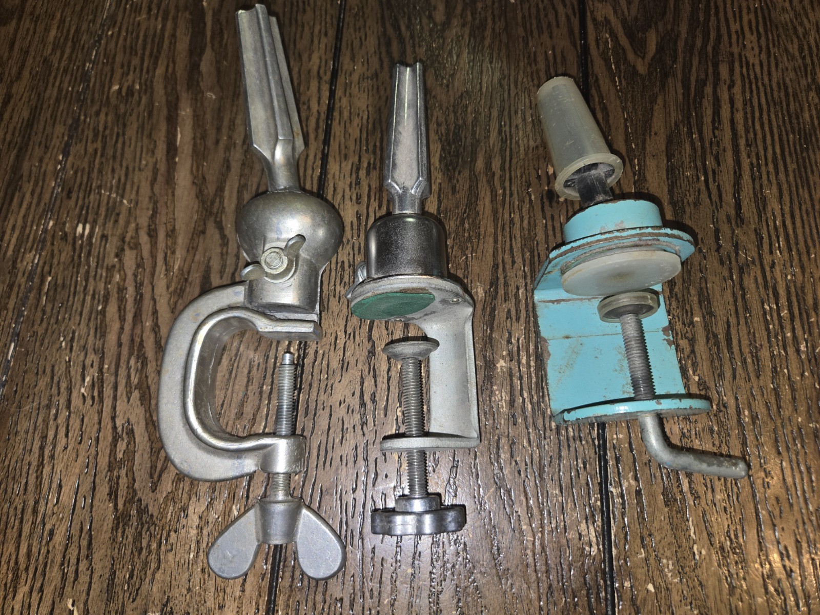 3 Vintage Wig Clamp Mannequin Head Holder Adjustable Metal Cosmetology Super Pro