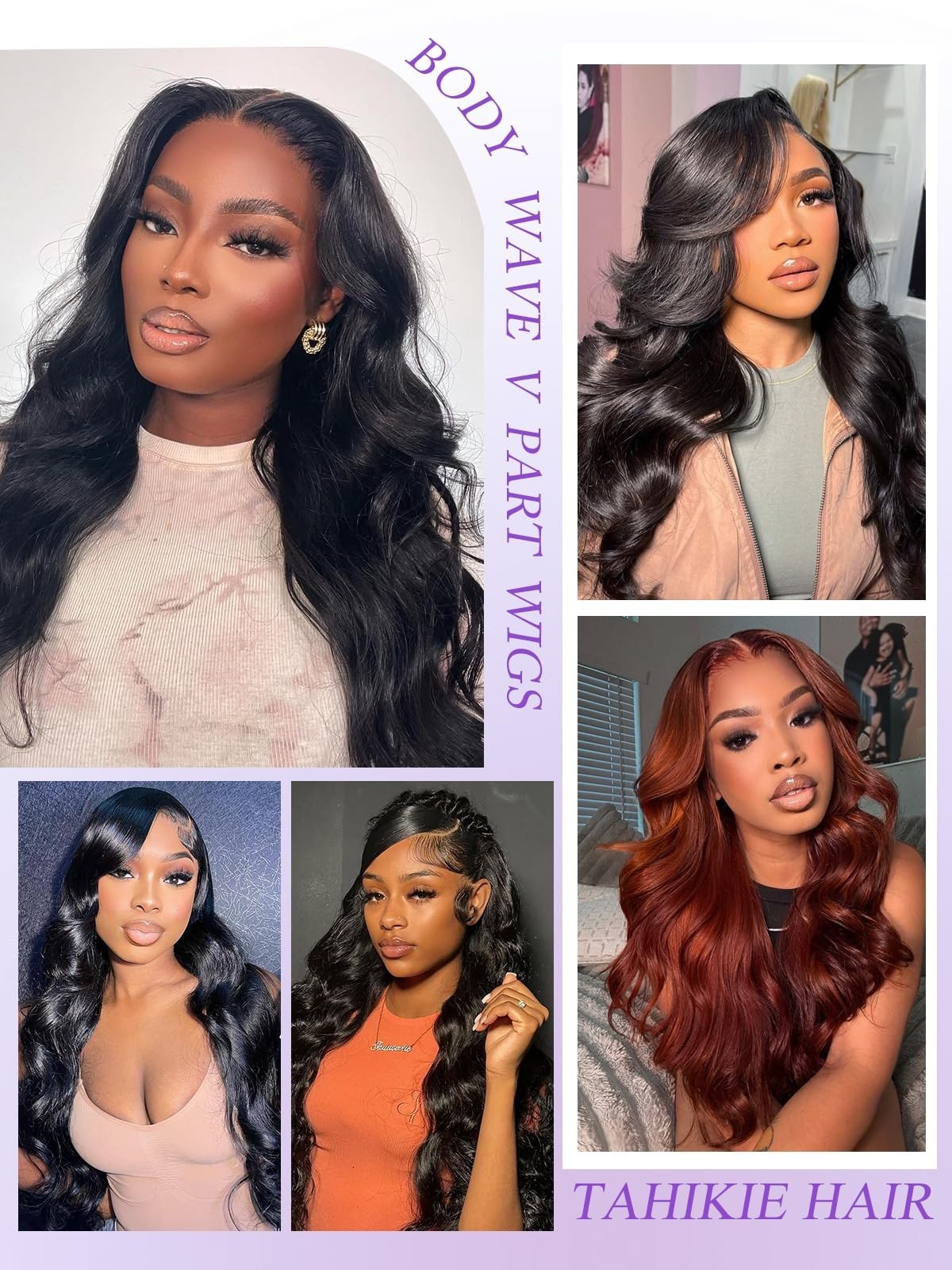 200% Density V Part Wig Human Hair Body Wave Clip-In Half Wig 18 Inch No Glue