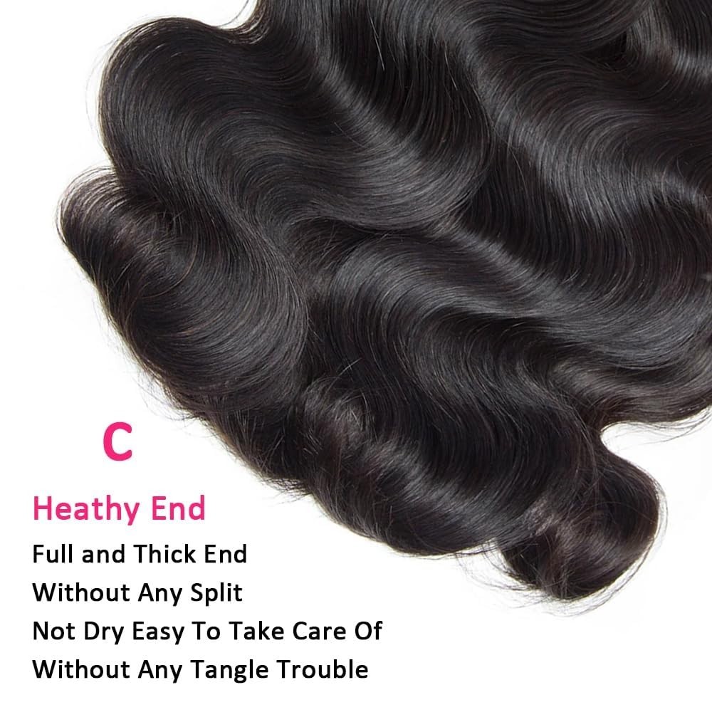 14A Body Wave Human Hair Bundles 20 22 24 Inch Thick Weave Natural Color
