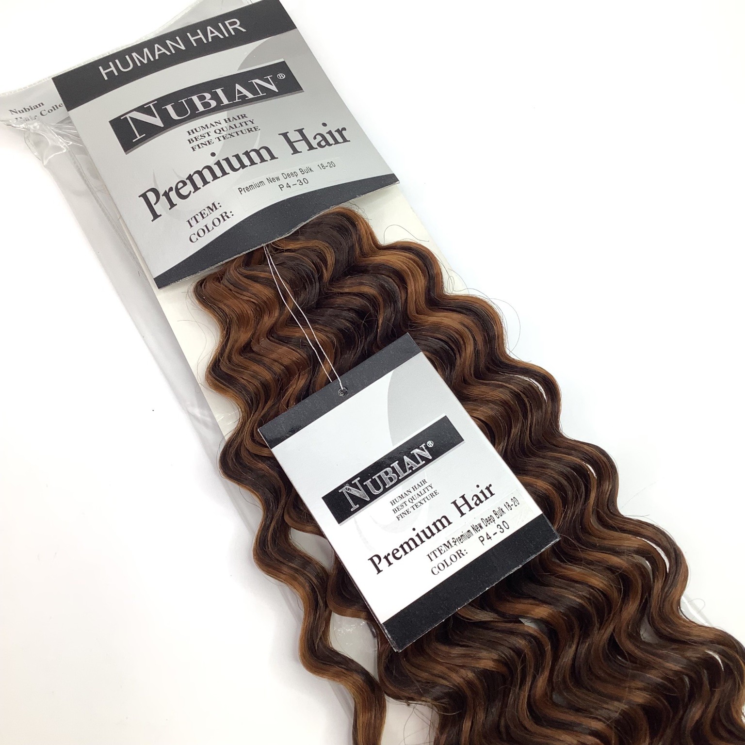 NUBIAN Premium Hair Extensions Human Hair Wavy P4-30 18-20 Deep Bulk