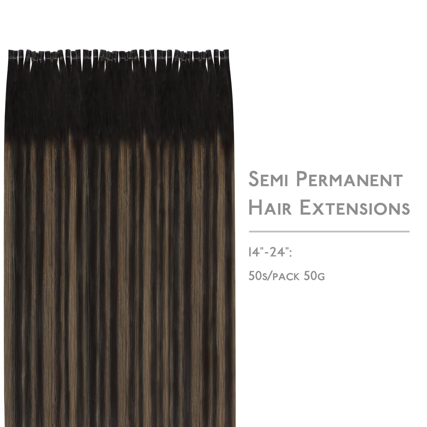 Wennalife K Tip Hair Extensions Real Human Hair 50G 50S 14 Inch Balayage