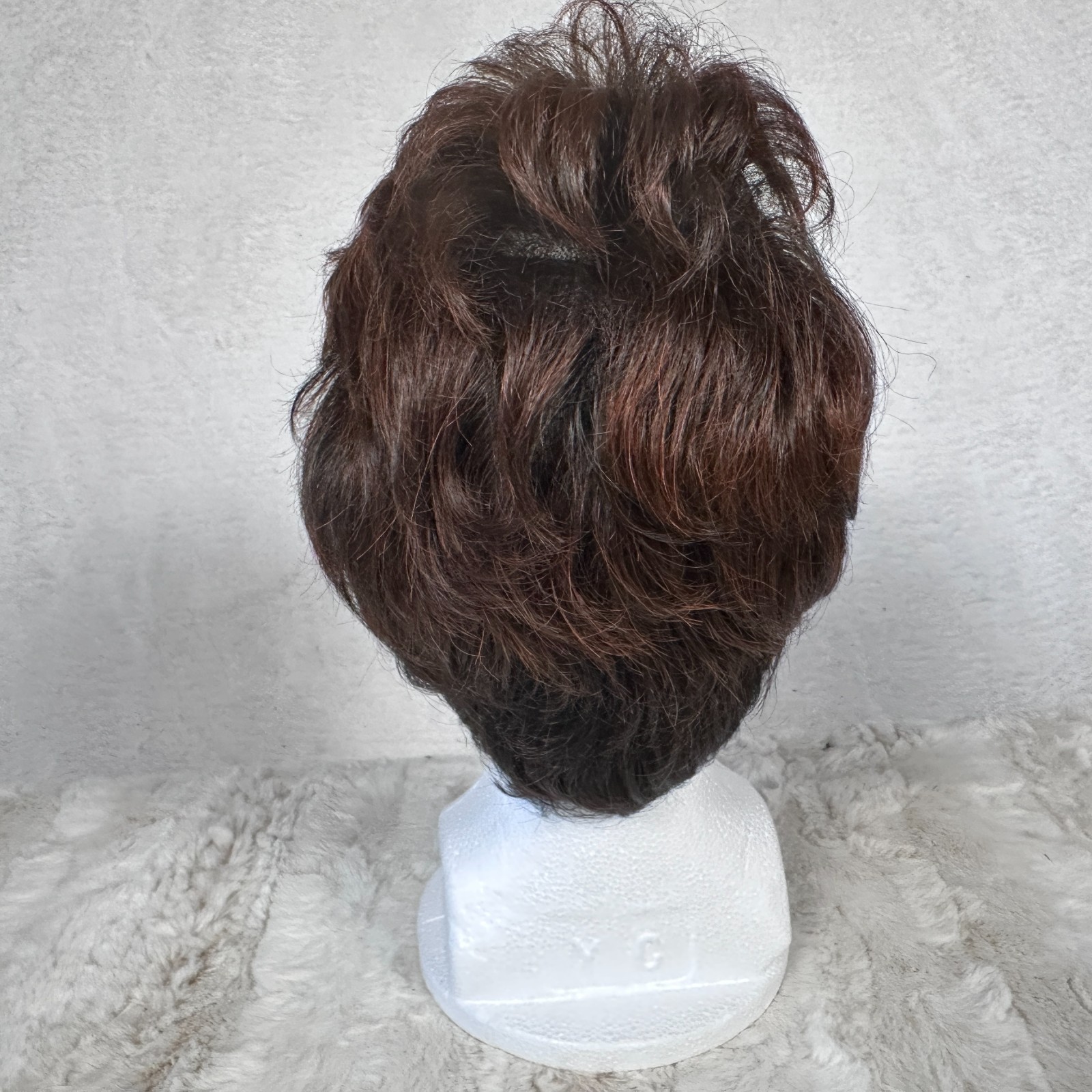 Envy Heather Wig Chocolate Cherry Short Layered Auburn Brown Wig w/ Box