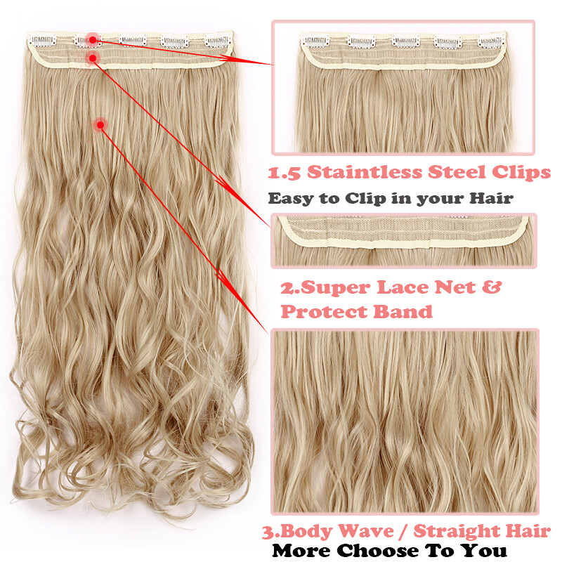 Mega Thick One Piece Clip In Hair Extension Real Natural Soft Full Head As Human