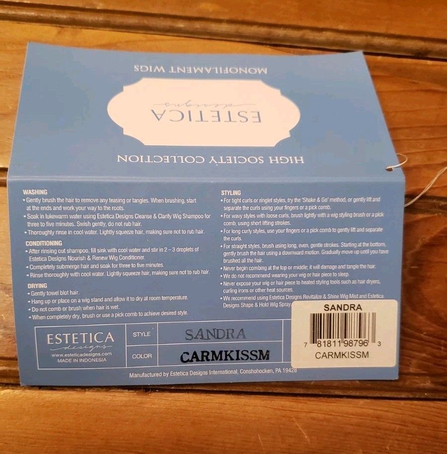 High Society Collection Estetica Designs Monofil Wig Sandra Carmel Kiss NEW NWT