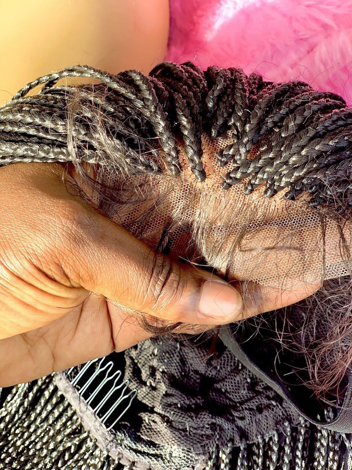 Ready to ship braided wigs for black womens, free parting, short hair wigs gifts