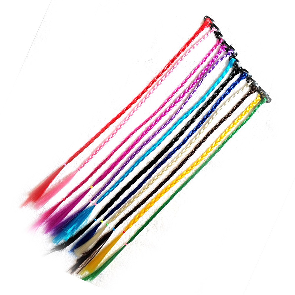 12Pcs Clip in Braids Hair Extensions for Daily Dress Up and Special Occasions
