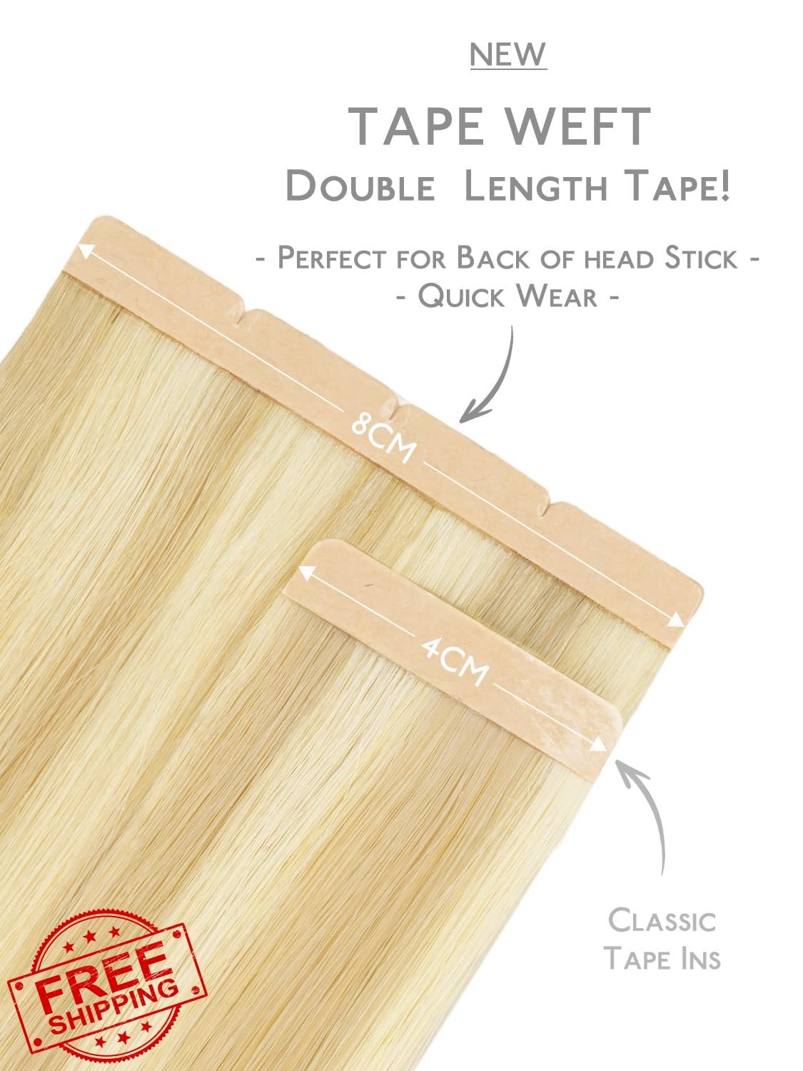 Wennalife Tape Hair 8cm-18 Inch #16/22