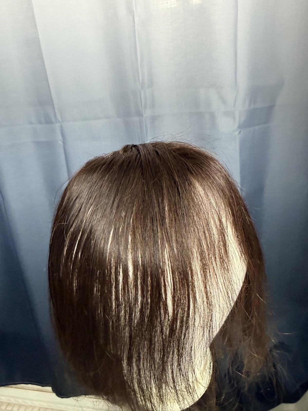 Hidden crown topper – color 1b dark brown, low density natural looking