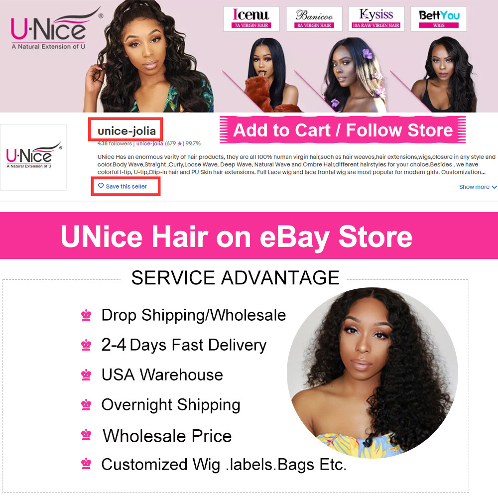 UNice Brazilian Deep Curly Wave 3 Bundles Human Hair Weave Virgin Hair Extension