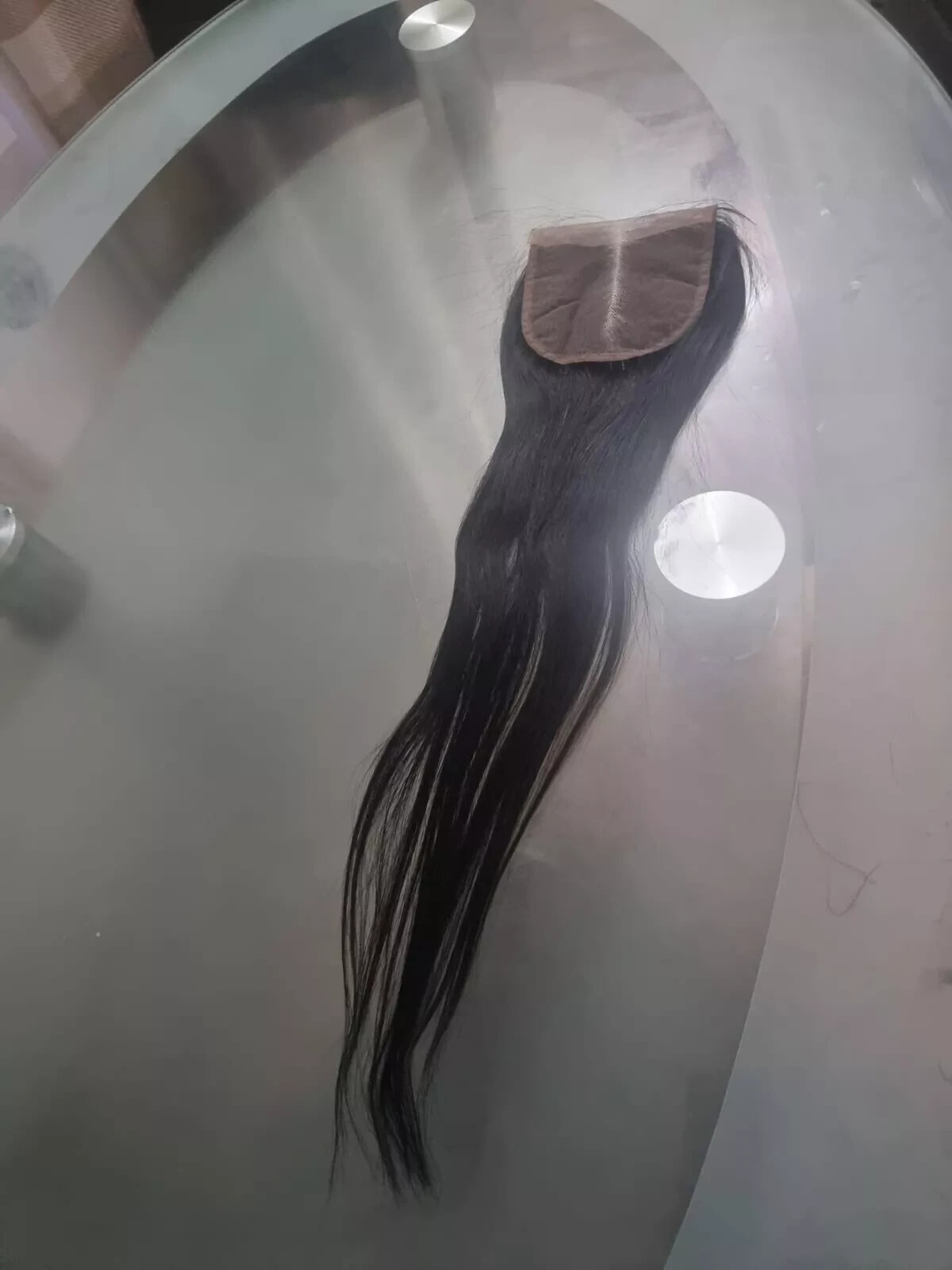 24″5X5 WIDE LACE CLOSURE STRAIGHT BRAZILIAN VIRGIN HUMAN HAIR JET BLACK COLOR 1#