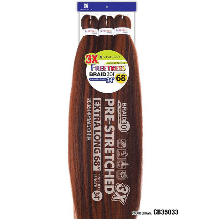 Freetress Synthetic Braid – 3X Pre-Stretched Braid 301 34 Inch