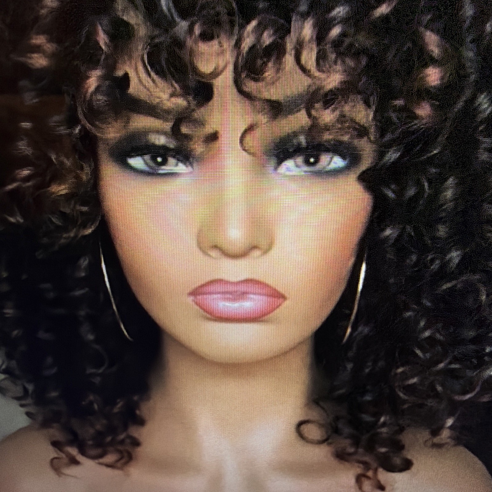 Women’s Dark Brown Curly Hair Wig, Natural Theme, Curly Texture Style
