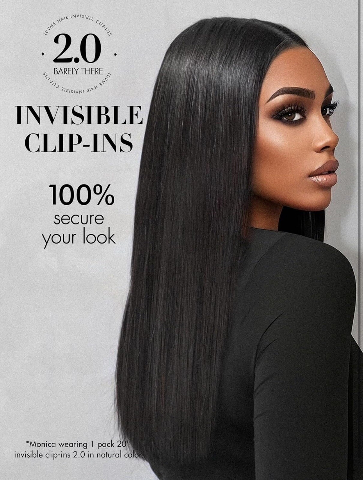 LUVME Invisible Clip in Hair Extensions,16 Inch 2 Pack 220g 14pcs