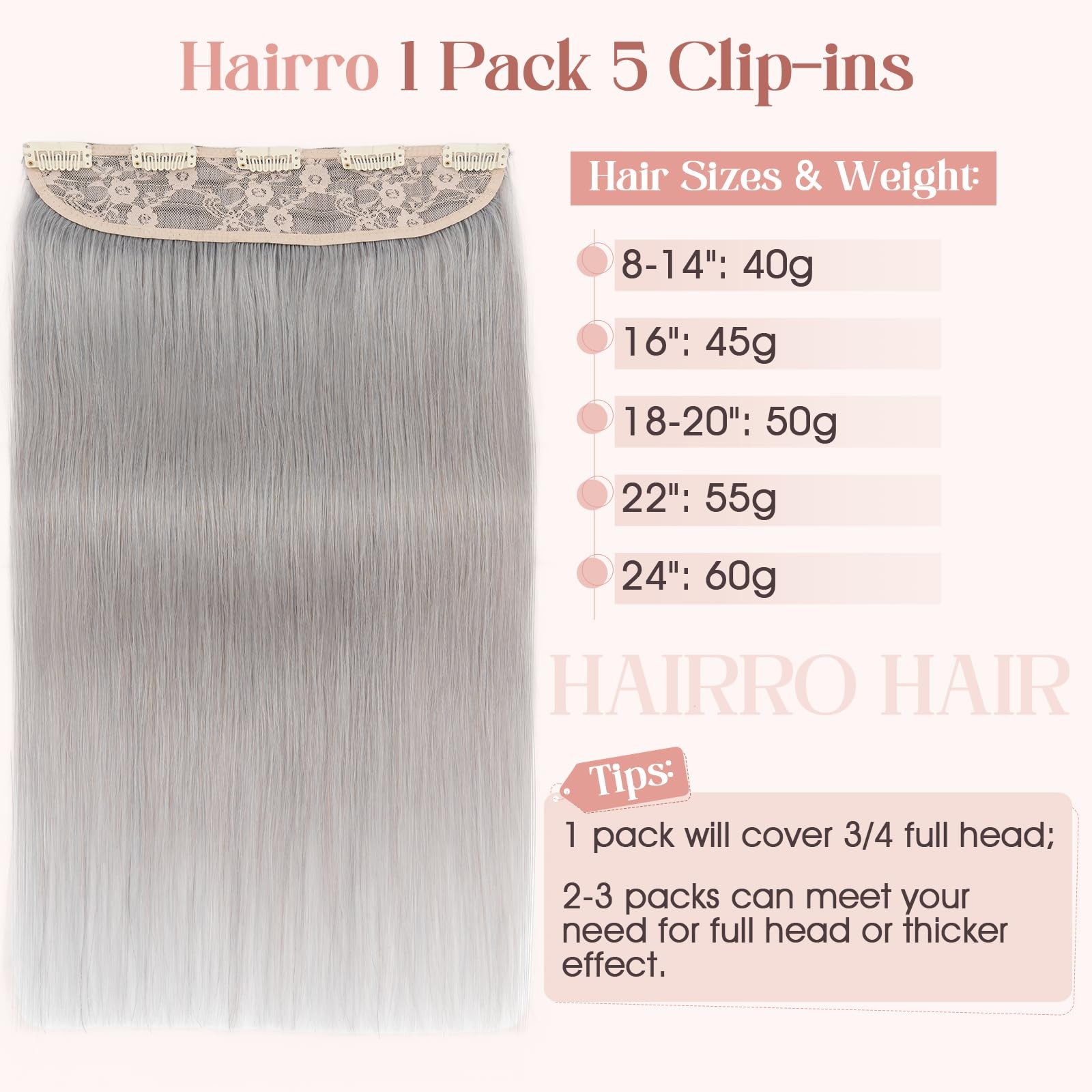 Hairro Clip In Hair Extensions 100 Real Human Hair 14 Inch Thin Clip On Human