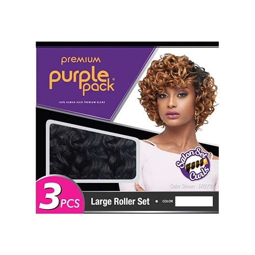 Human hair blend – Purple Pack 3Pcs – Salon Set – Large Roller Set