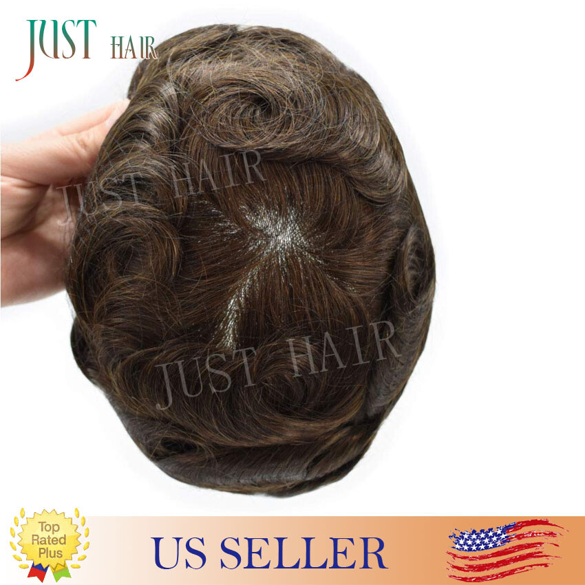 Full Swiss Lace Mens Toupee Light Density Human Hair System Replacement for Men