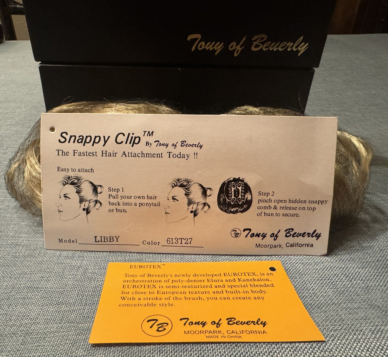 Tony of Beverly Elura Snappy Clip Libby 11″ Curly Ponytail in 24BT18 with Box