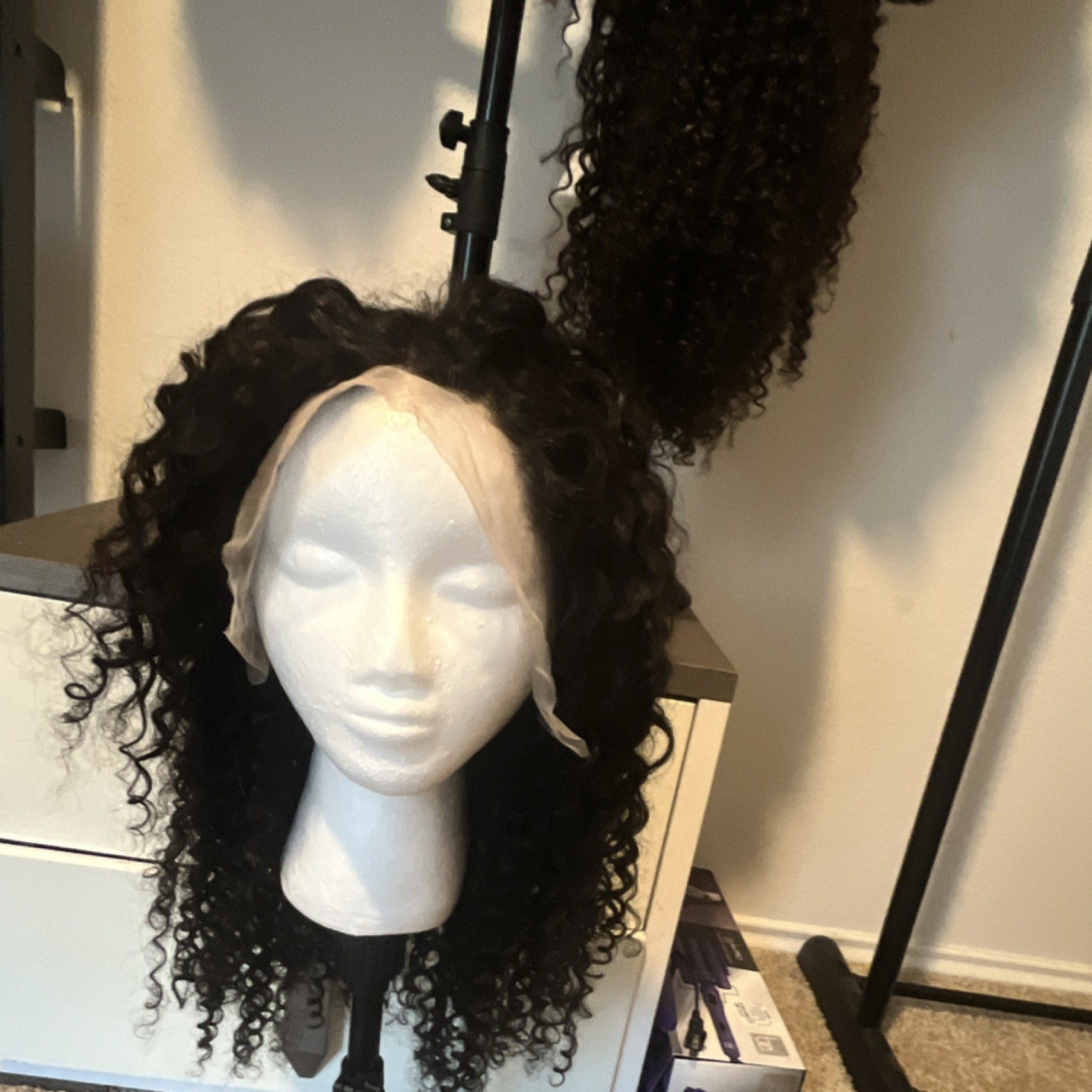Curly Hair Lace Front Wig Black Glueless Hairpiece for Women Natural Theme