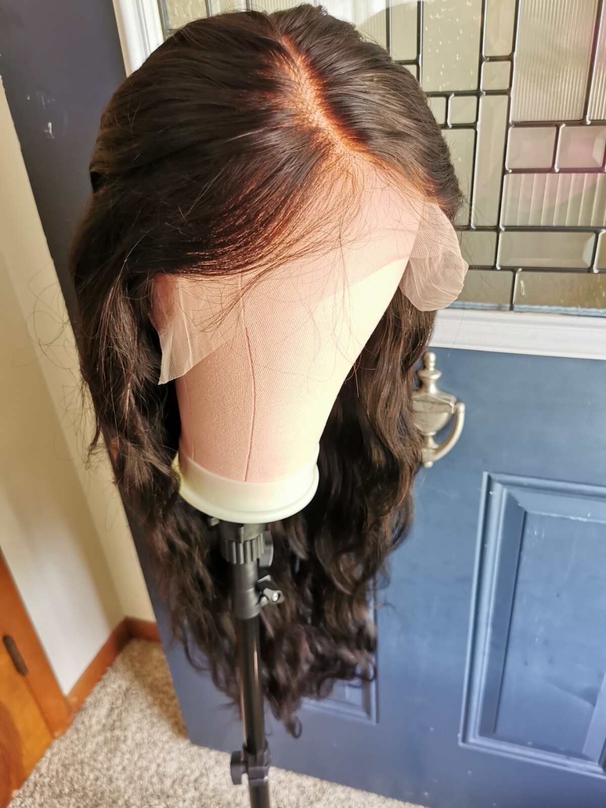 Ready To Go Bleached Knots High Quality Sexy 30” Human Hair Front Lace Wig 1B