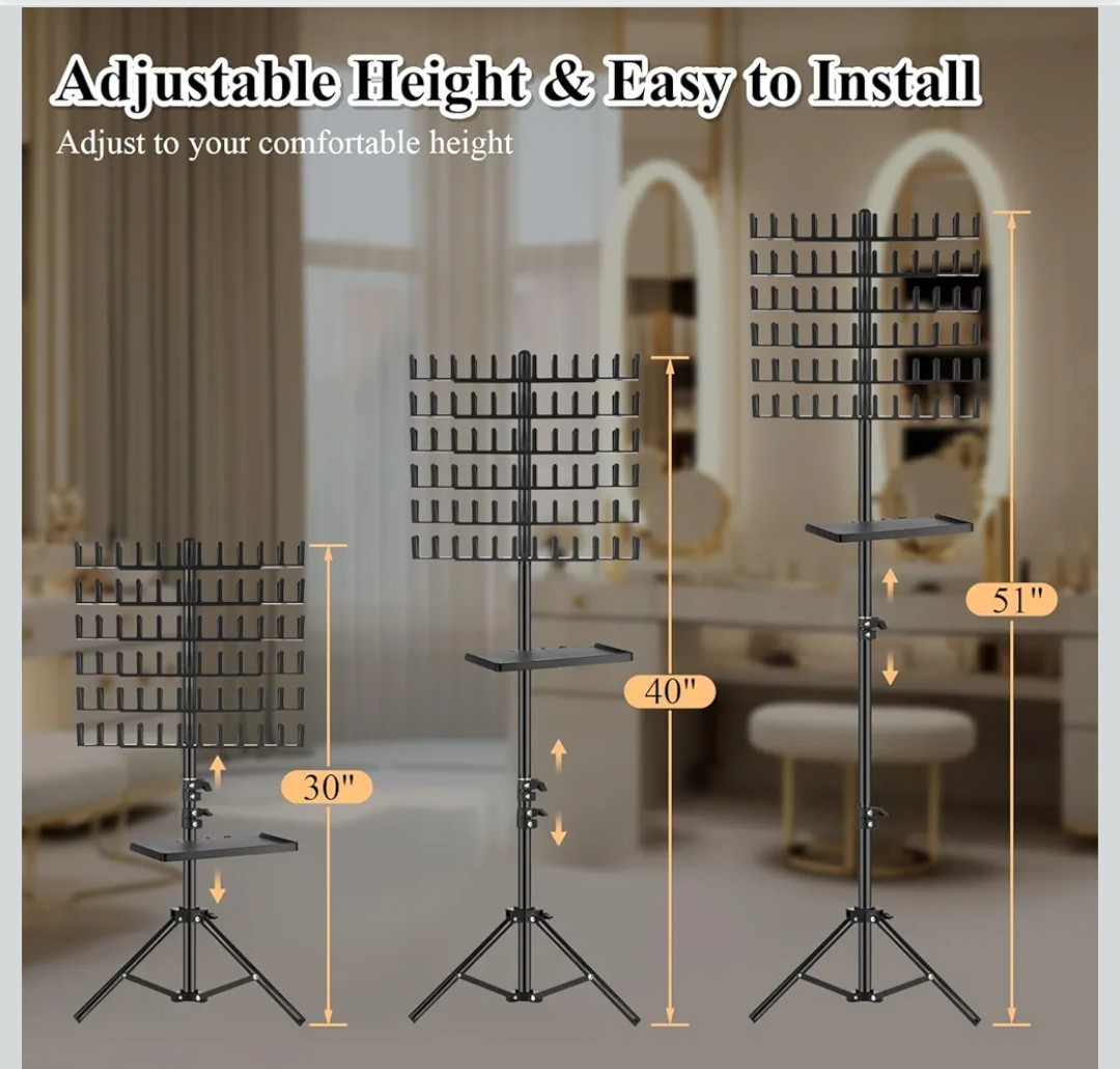 Braiding Hair Rack Standing Extension Holder Hanger, 144 Pegs
