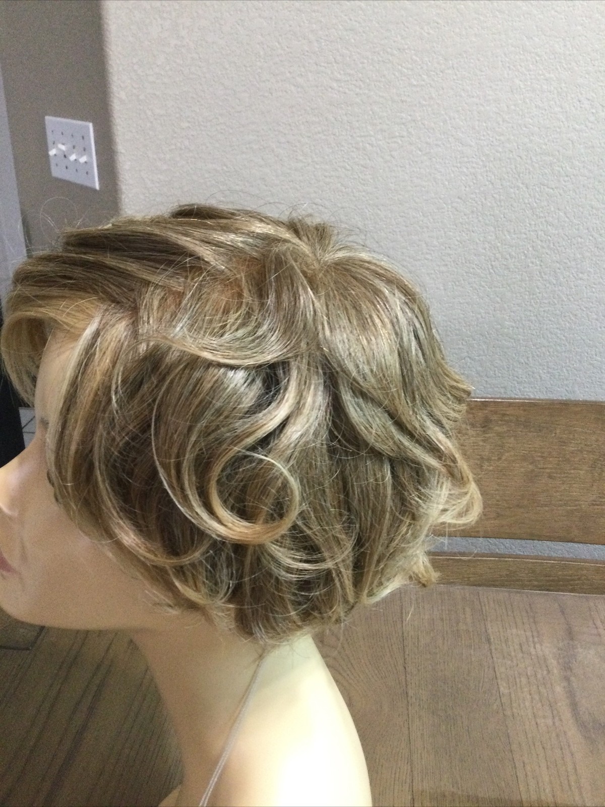 Amore KIMMIE Human Hair and HF Hair Short Lace Front Hand-tied WIG, Gold Blond