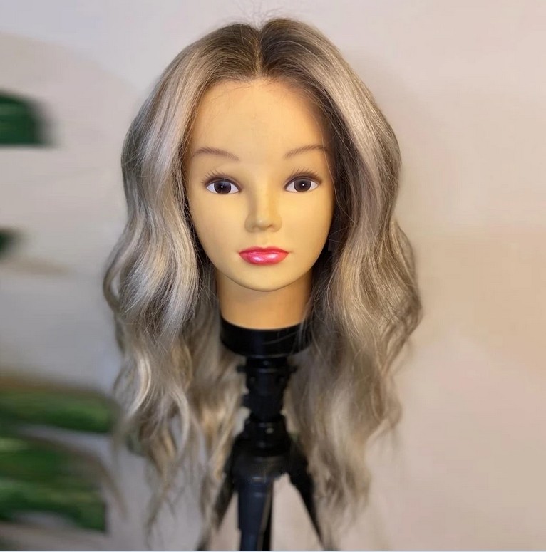 22” Ombre Blonde Grey Wave 100% Virgin Human Hair Wig 13×4 Lace Front Wig