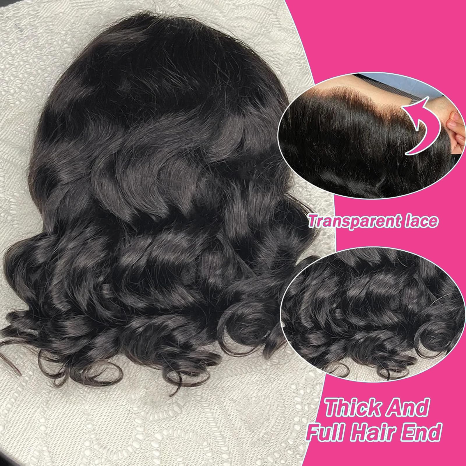 Uwlk 16 Inch Bob Wig Human Hair Body Wave 13X6 Hd Lace Front Wigs Human Hair