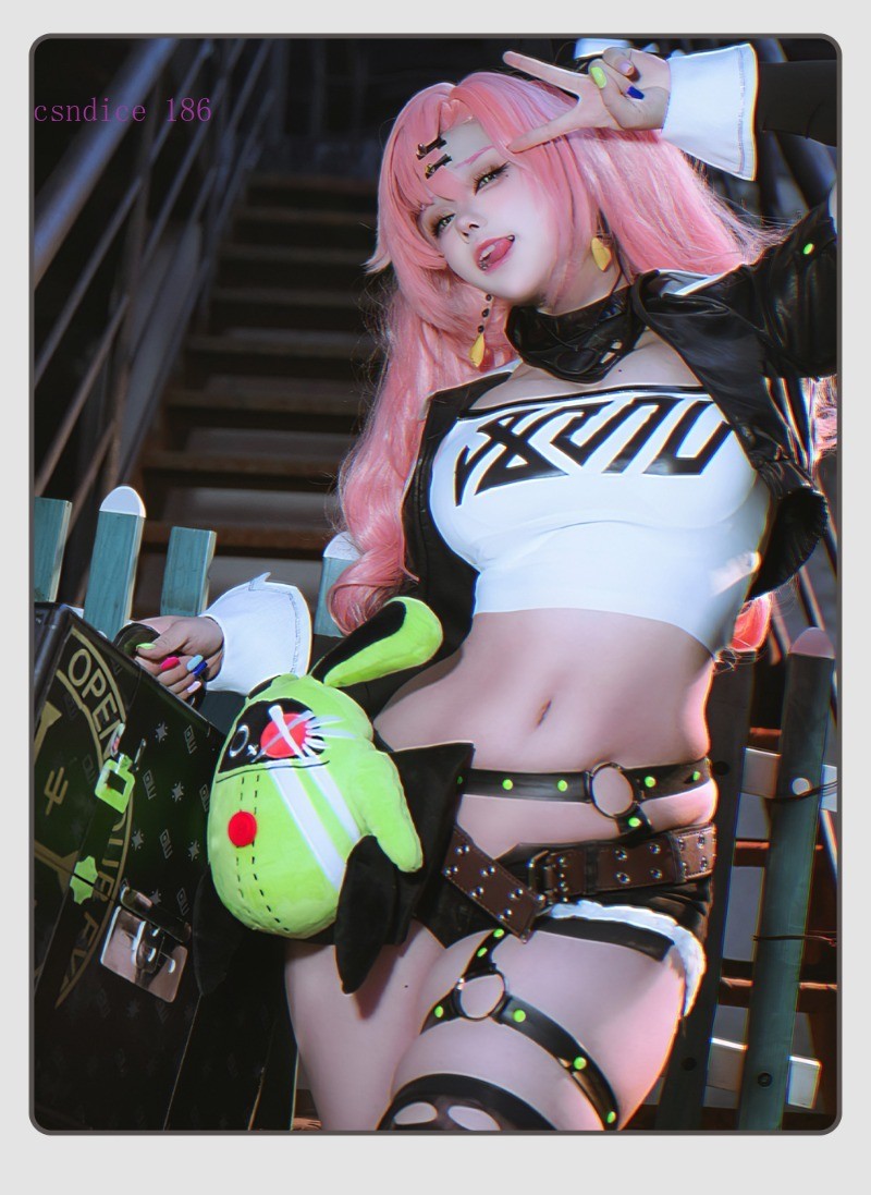 Zenless Zone Zero Nicole Demara Jiao Tu Wu Cosplay Wig Pink Double Ponytai Props