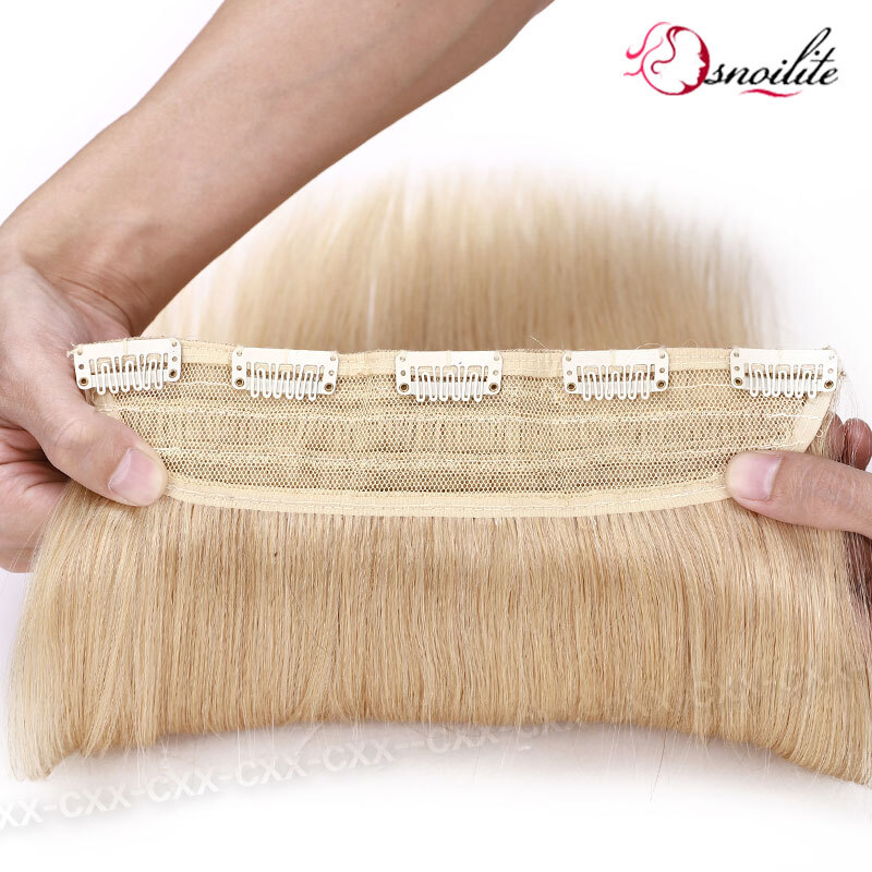 Convenient One Piece Weft Clip In 100% Real Remy Human Hair Extensions Full Head