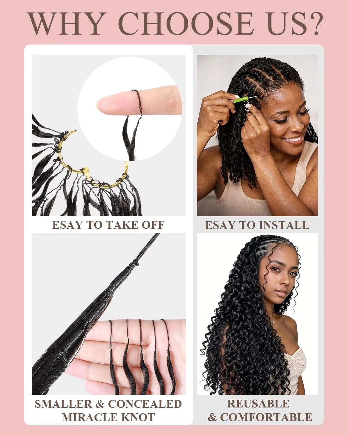 18″ Deep Wave Crochet Hair Extensions for Black Women – 55g, 40 Strands, Soft &