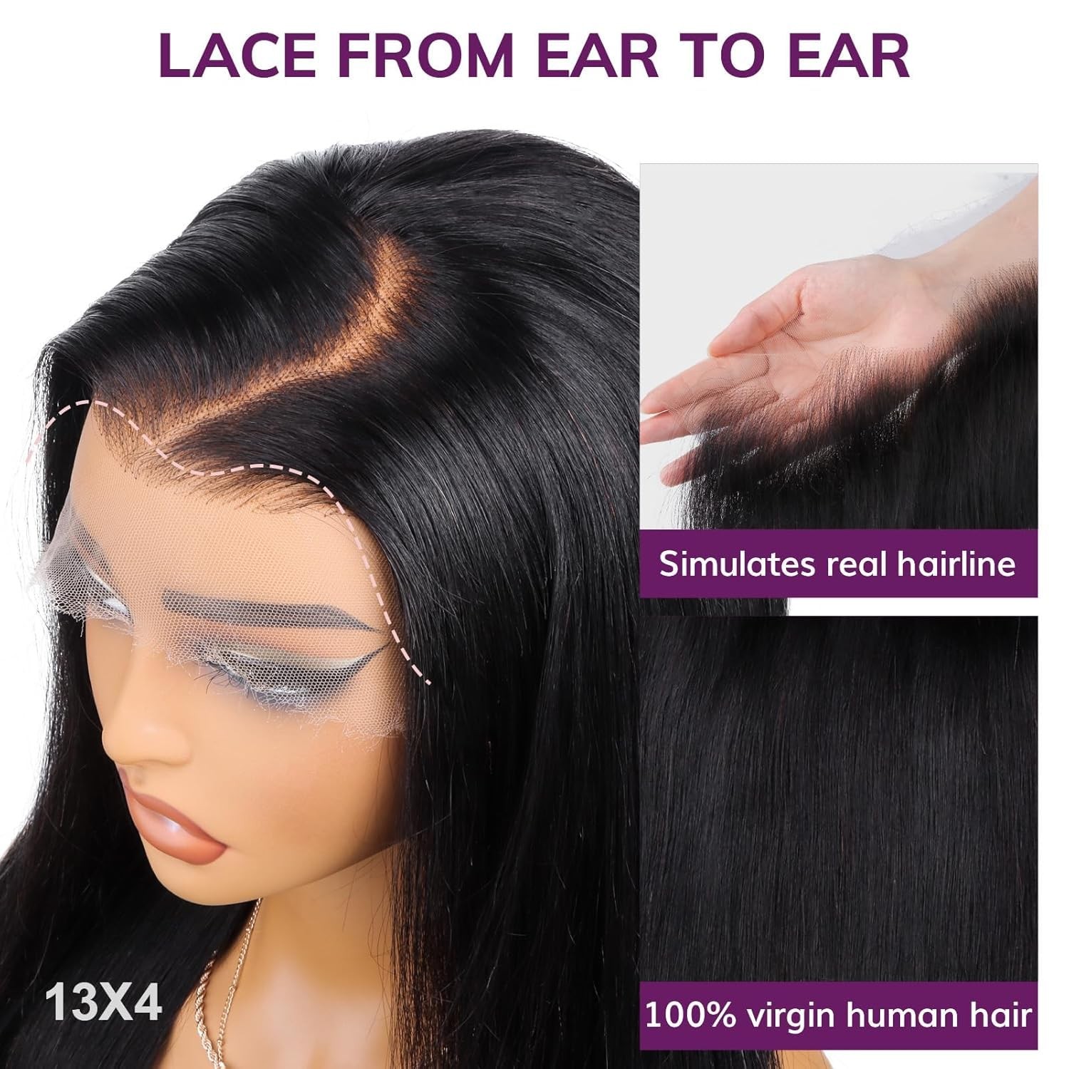 Idn Beauty 13X4 Skinlike Real Hd Lace Closure Straight 14 Inch 0.10Mm