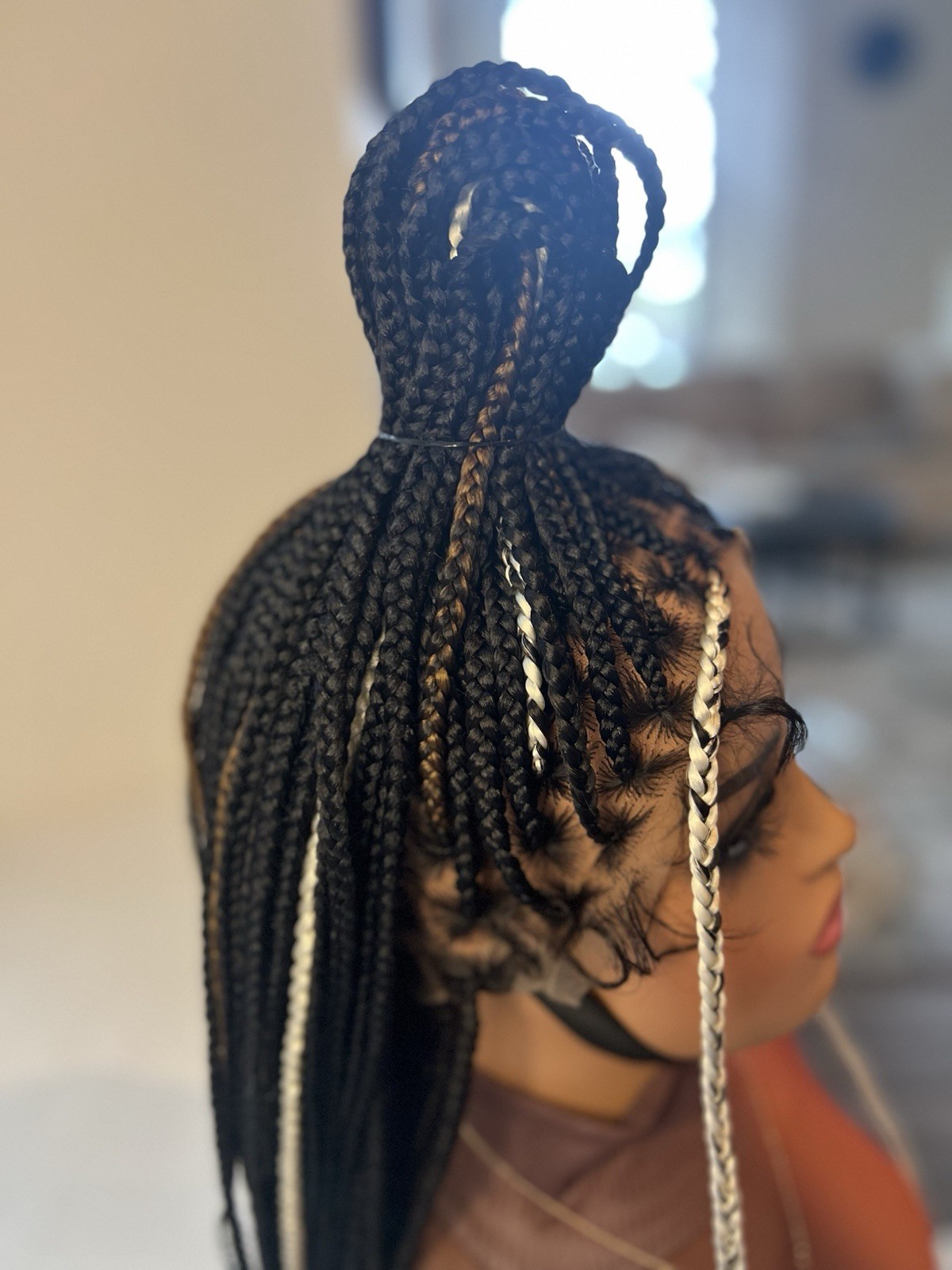 Multi Color Medium Box Braids, Ready To Be Shipped Next Day. (Free Shipping)