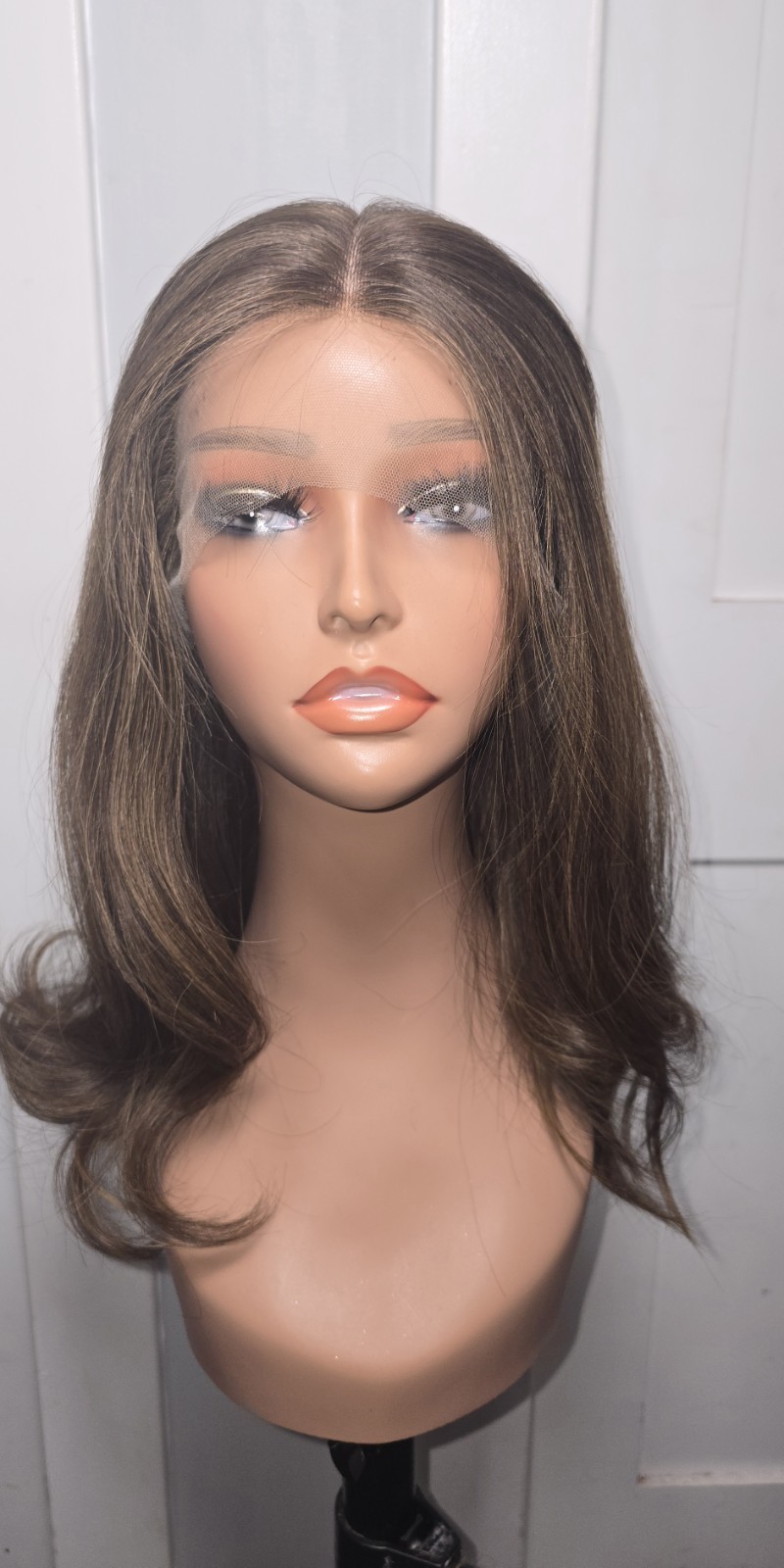 SARZ New York Sheitel Wig Lace Top Human Hair 18in 2/8 Brown Medium