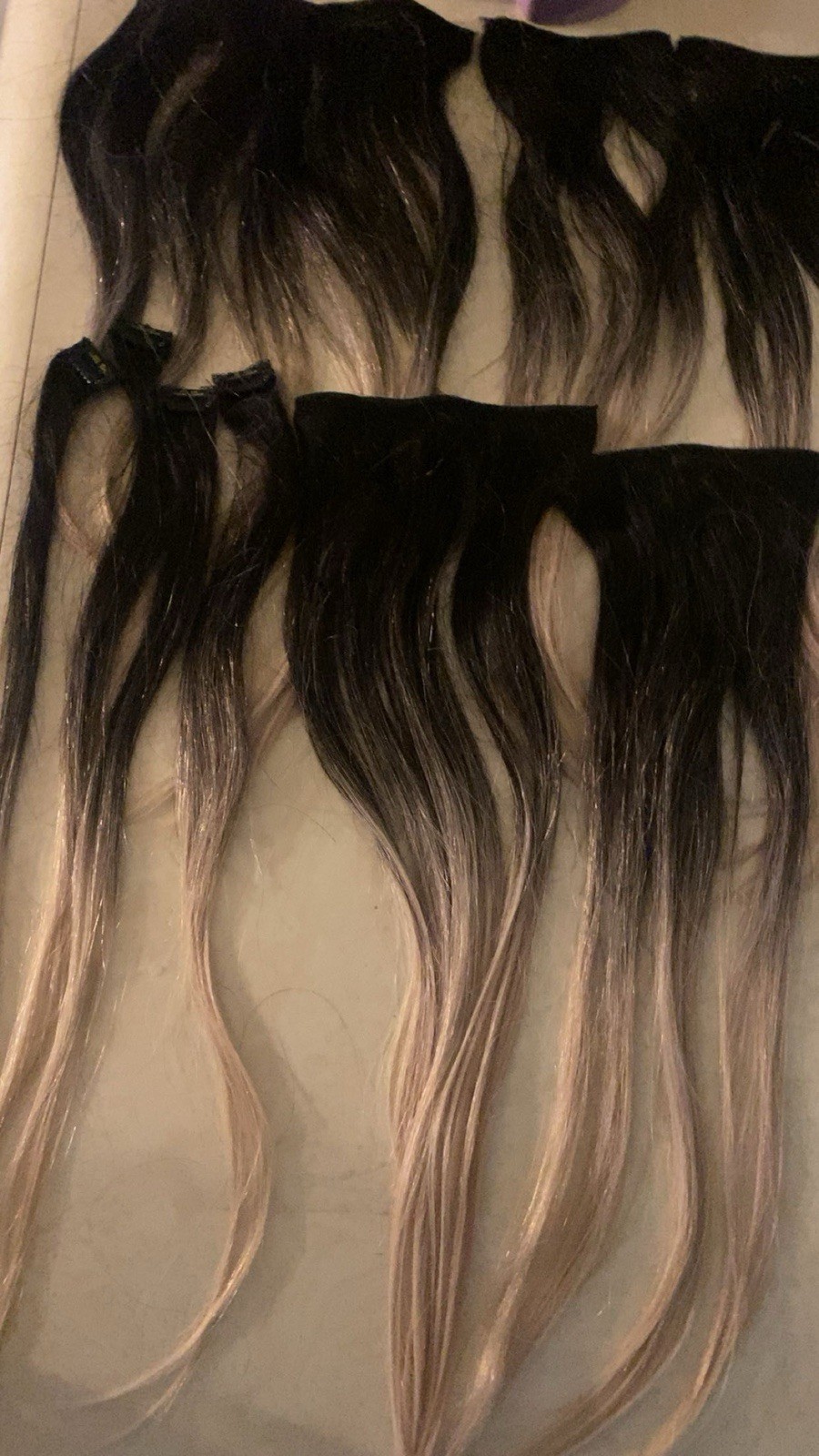 Bellami Clip In Extensions 9 Pieces Ombré B Black/Blond Hair Extensions
