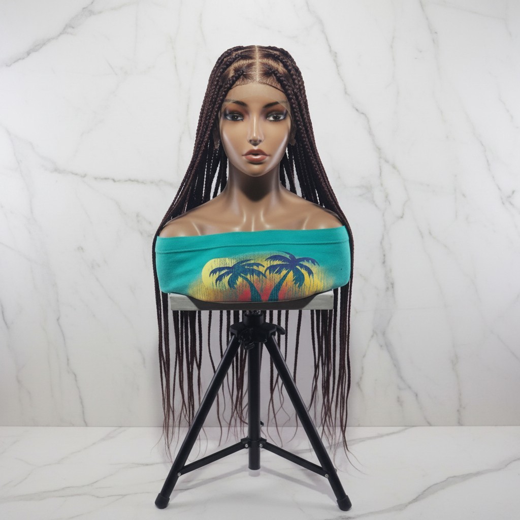 Braided Wig. Lage Knotless Braids. 360 Full Lace cap with Baby Hair. 40 inches
