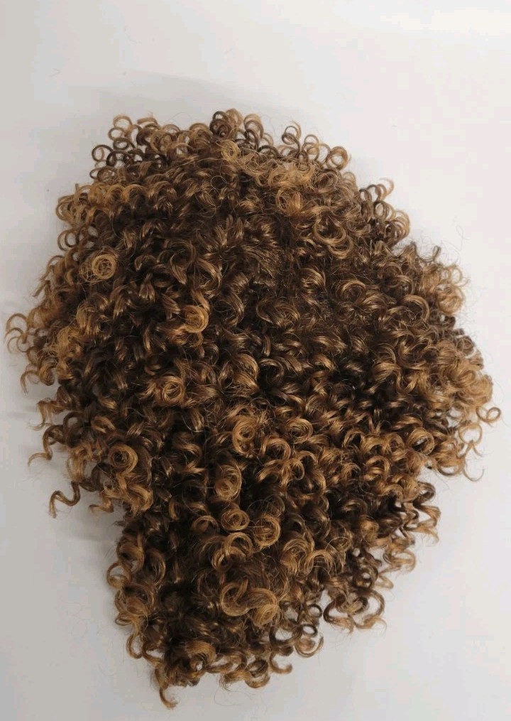 💕SEXY SHORT COILY CURLY WIG FOR BLACK WOMEN MIXED BROWN GOLD DAILY BOBBI BOSS