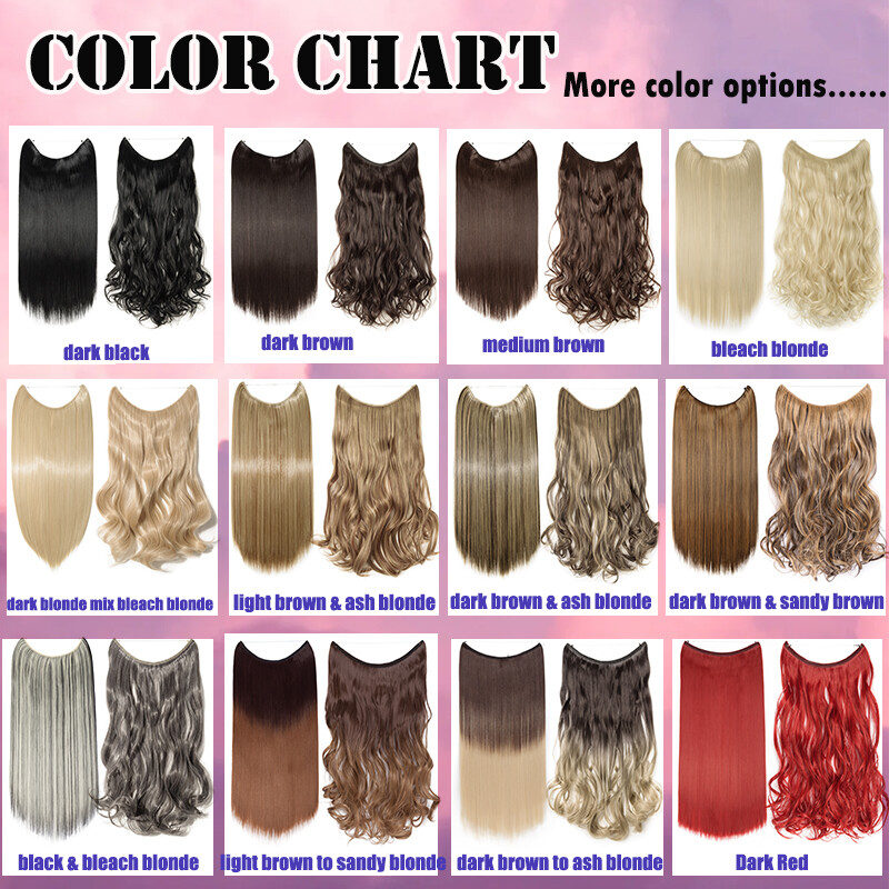 USA One Piece THICK 100% Real as Human Hidden Elastic Band Wire Hair Extensions