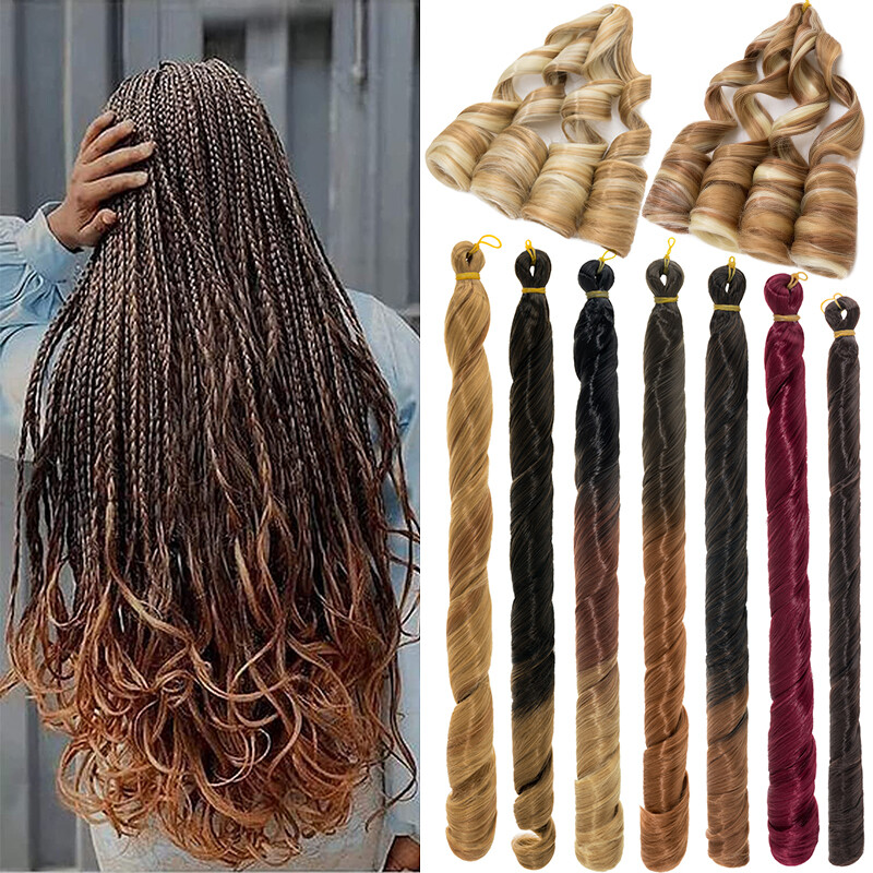 60CM French Curl Bouncy Braids Hair Braiding Extensions Pre-Stretched 1/3/5Packs