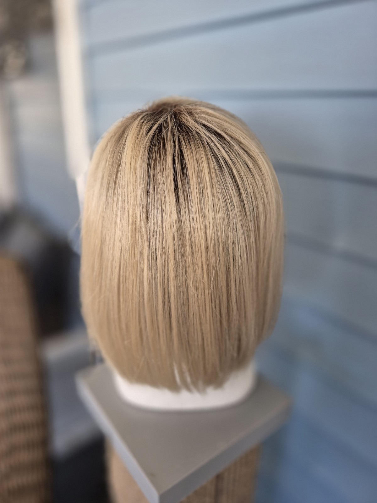 NORIKO Synthetic Short Bob Wig – Open Weft w/Lace Top, Adj. Nape Tabs