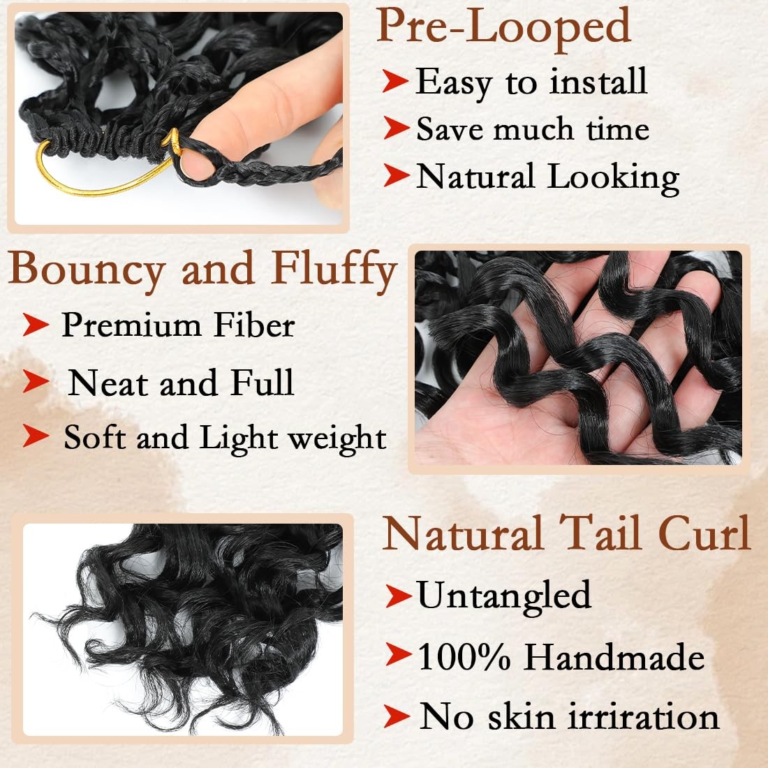 Pre looped Gogo Curl Crochet Hair 12 Inch 8 Packs Pre twisted Short Curly Cro…