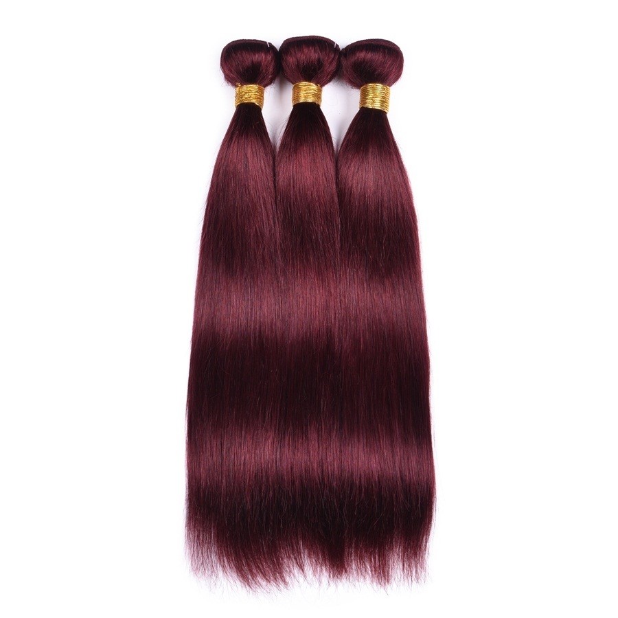 Ali Bundle Burgundy 99J Straight 100 Virgin Human Hair Extension One Bundle