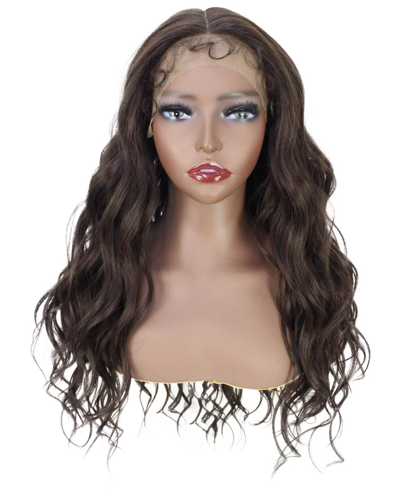 LUXLUXE Liana 27.5 inch Beachy Curls 3.75″ Mid Parting HD Lace Front Wig BL-0167