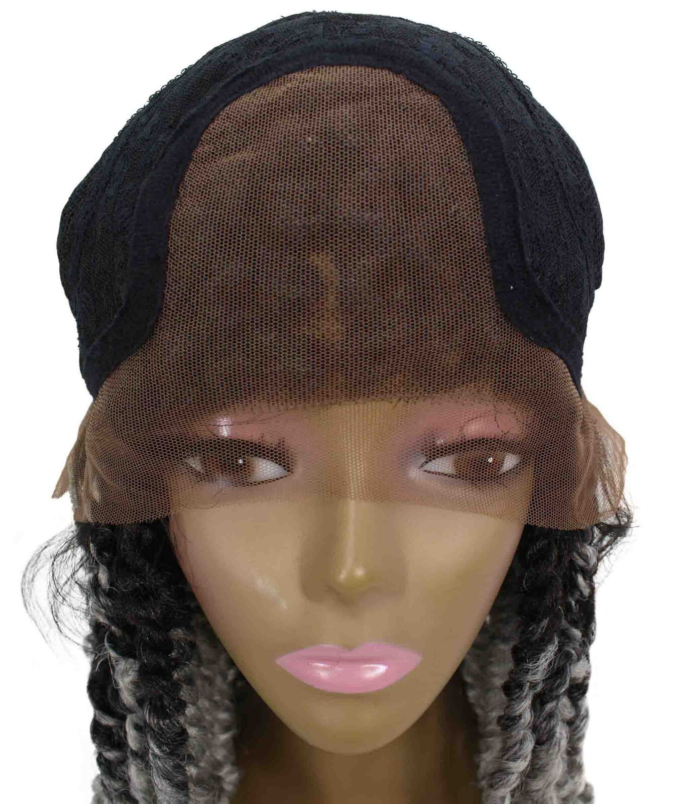 LUXLUXE Esosa Curly Esosa 31 in Long Esosa 4X4 Hand Tied Lace Braid Braided Wig