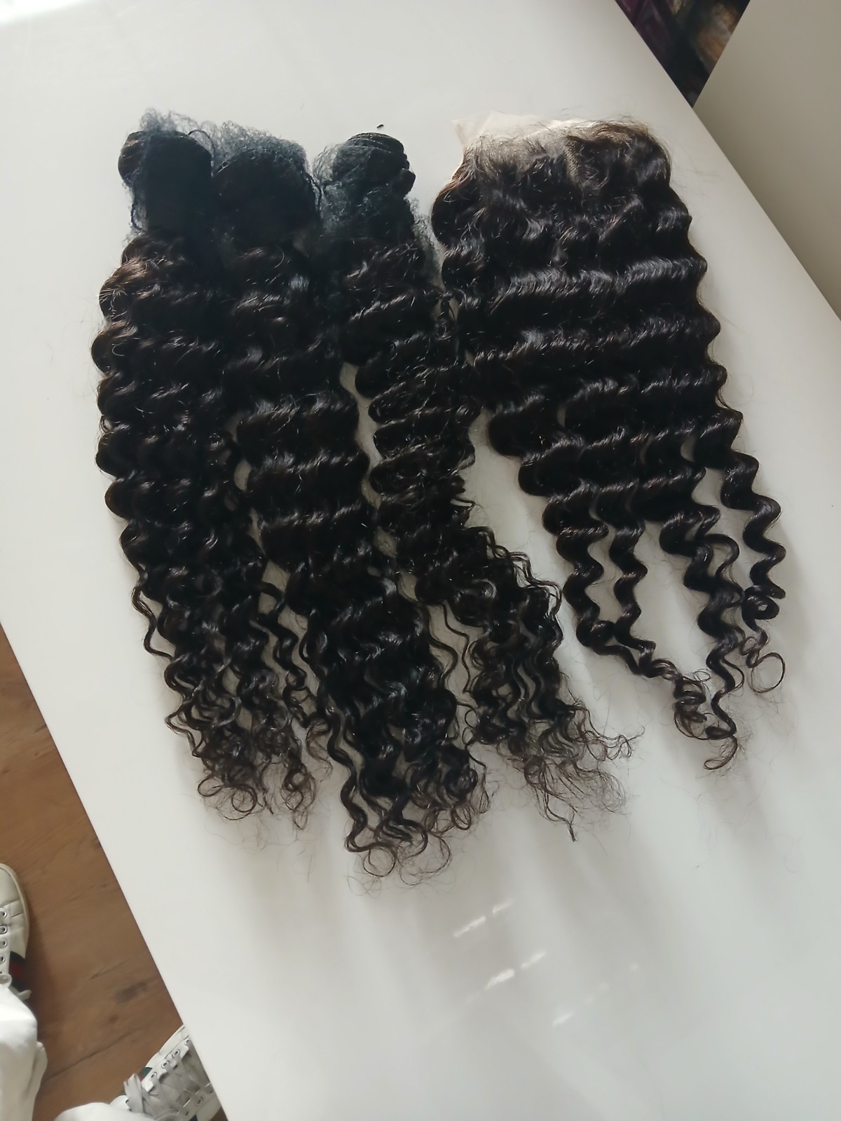 12A CAMBODIAN VIRGIN HUMAN HAIR 22+24+26&22INCH 6X6 WIDER CLOSURE DEEP WAVE 380g