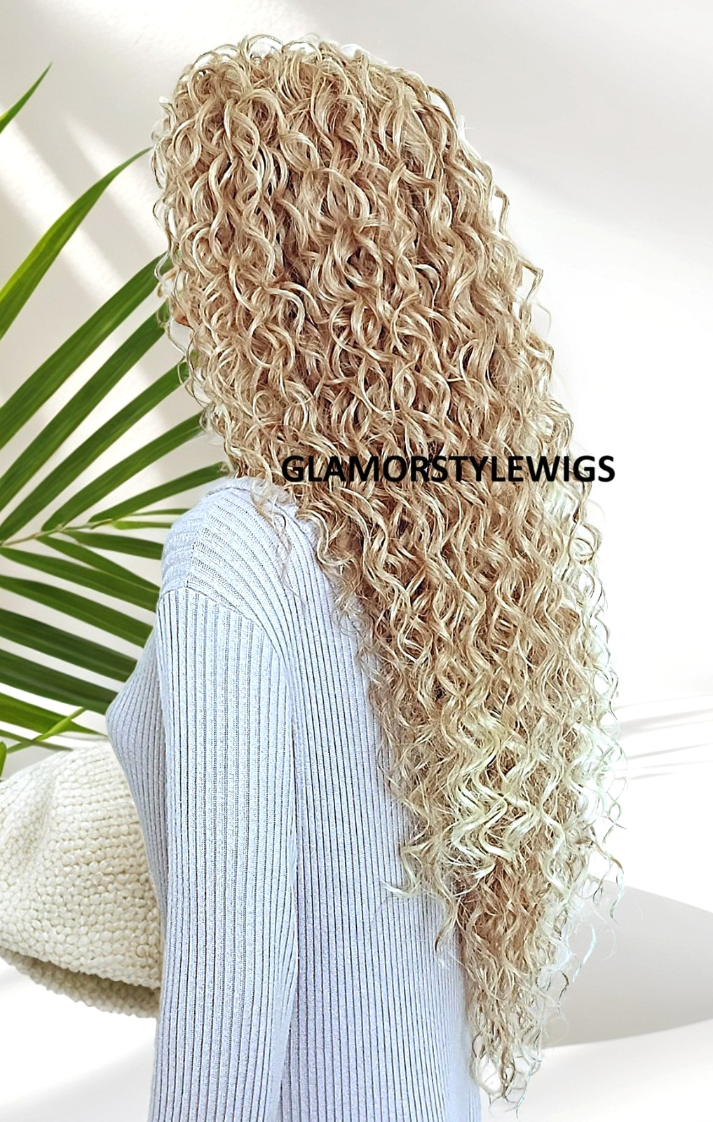 37” FREE PART LACE FRONT FULL WIG LONG CURLY LAYERED MEDIUM BLONDE MIX T27.613