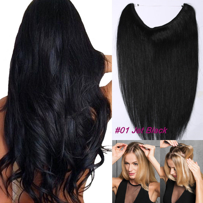 US Secret Elastic Headband Wire No Clip in 100% Remy Human Hair Extensions J805