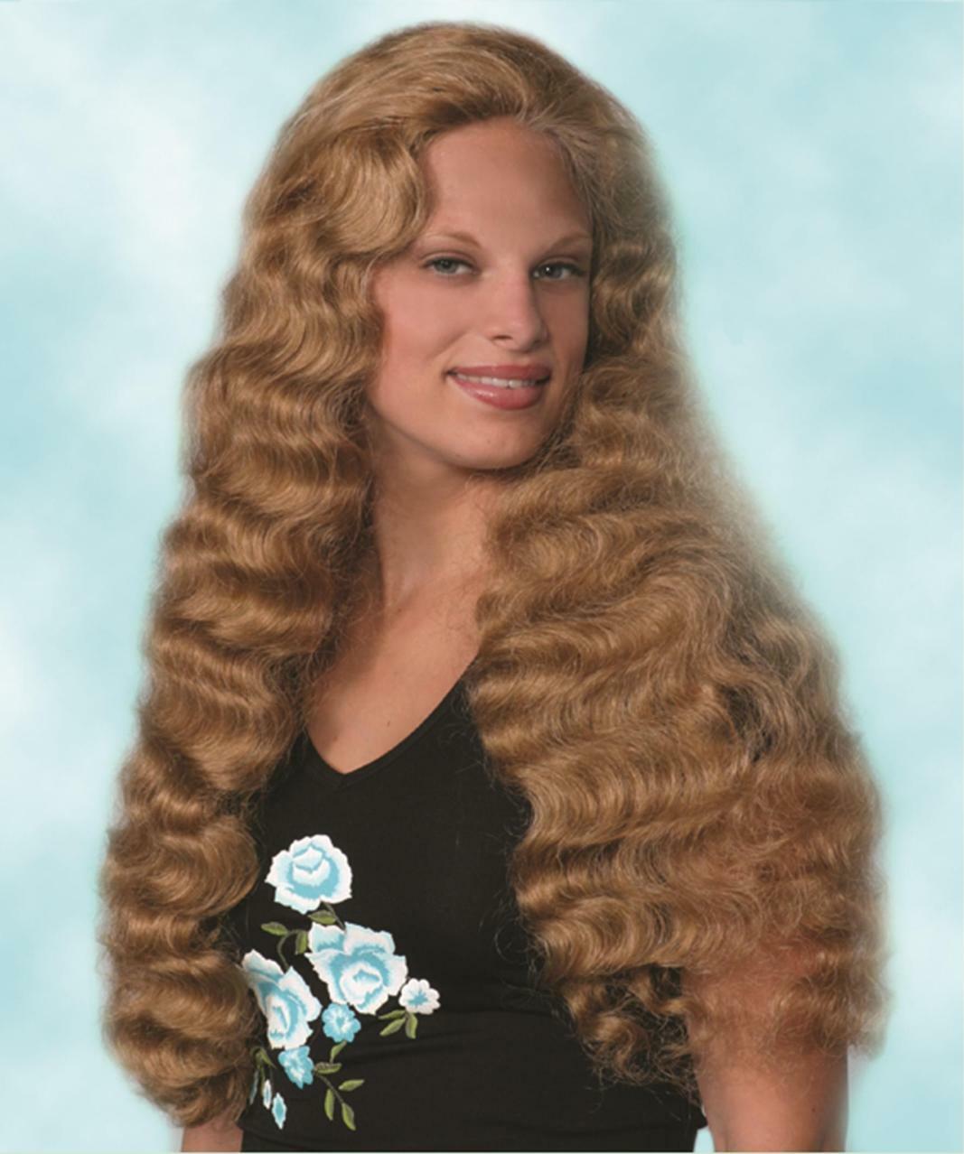 WOMENS 32″ LONG WAVY CURLY WIG NO BANGS STEPHANIE RENAISSANCE MEDIEVAL MOANA